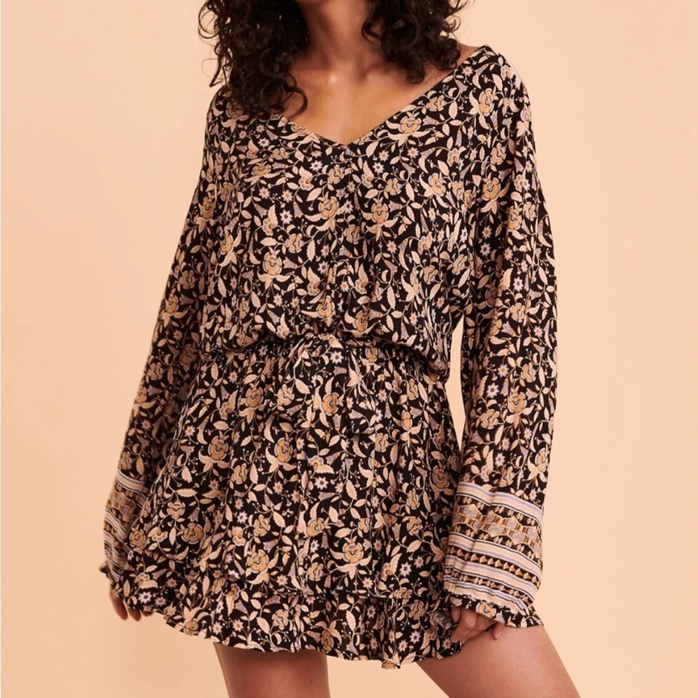 Rip curl dreamer long sleeve dress free people style size small pretty floral